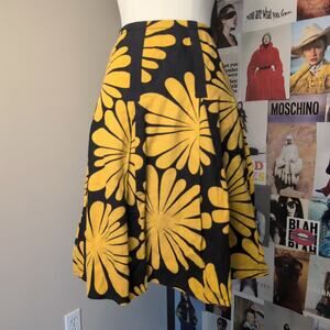 Retro Yellow Floral Spring Skirt